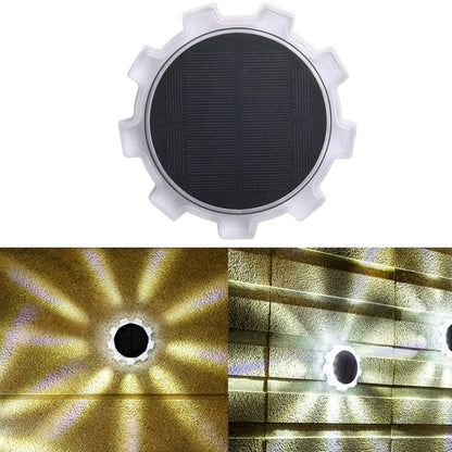 Gear Shape Solar Outdoor Garden Decoration Atmosphere Wall Light(White Light) - Solar Lights by buy2fix | Online Shopping UK | buy2fix