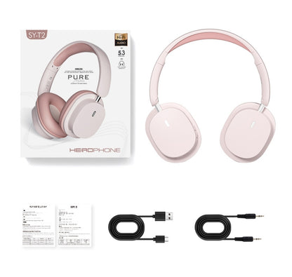 SOYTO SY-T2 Noise Reduction Bluetooth Headset Wireless Game Headset(Pink) - Headset & Headphone by SOYTO | Online Shopping UK | buy2fix