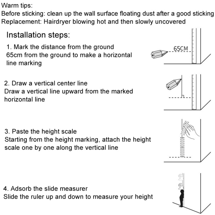 3D Height Paste Children Height Measurement Ruler Magnetic Suction Cartoon Wall Stickers Can Be Removed(Elephant Sticker Model) - Sticker by buy2fix | Online Shopping UK | buy2fix