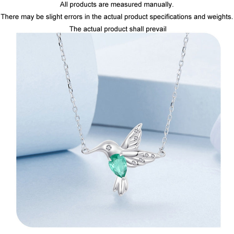 S925 Sterling Silver Platinum-Plated Smart Hummingbird Necklace For Women(BSN378) - Necklaces & Pendants by buy2fix | Online Shopping UK | buy2fix