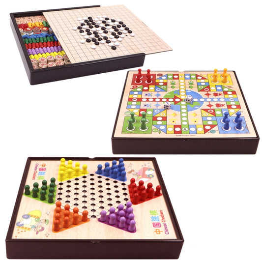 3 in 1 D Model Wooden Multifunctional Parent-Child Interactive Children Educational Chessboard Toy Set - Table Games by buy2fix | Online Shopping UK | buy2fix