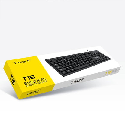 T-WOLF 104-keys USB Computer Office Home Wired Keyboard(T15) - Wired Keyboard by T-WOLF | Online Shopping UK | buy2fix