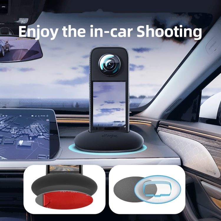 For Insta360 X3 aMagisn Car Base Sports Camera Accessories(Base+Double-sided Glue) - Mount & Holder by aMagisn | Online Shopping UK | buy2fix