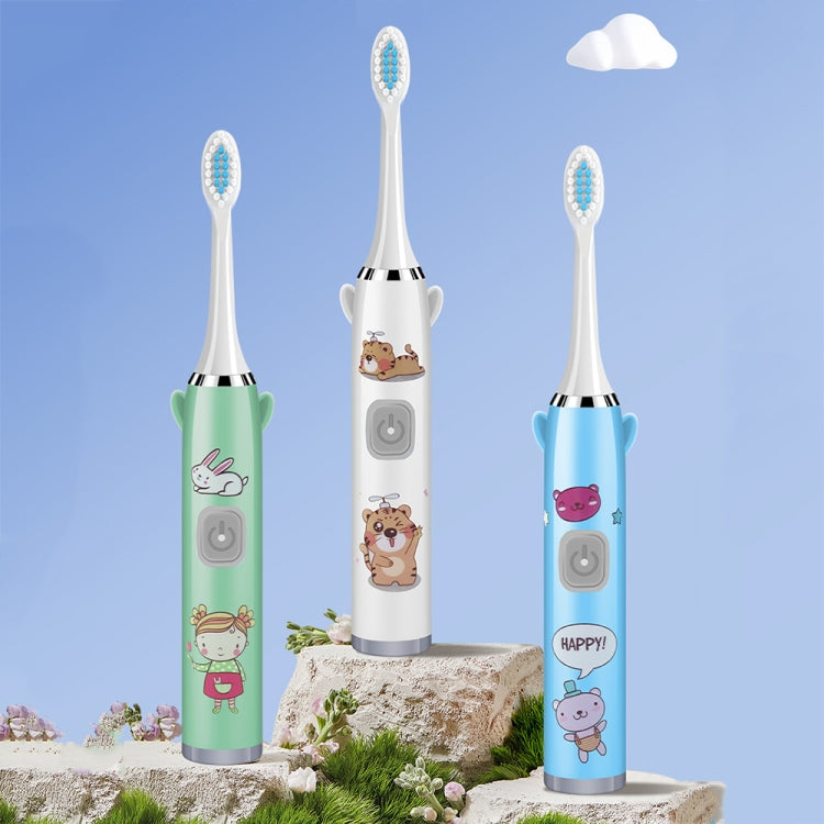 USB Charging Fully Automatic Ultrasonic Cartoon Children Electric Toothbrush, Color: Blue with 1 Head - Toothbrushes by buy2fix | Online Shopping UK | buy2fix