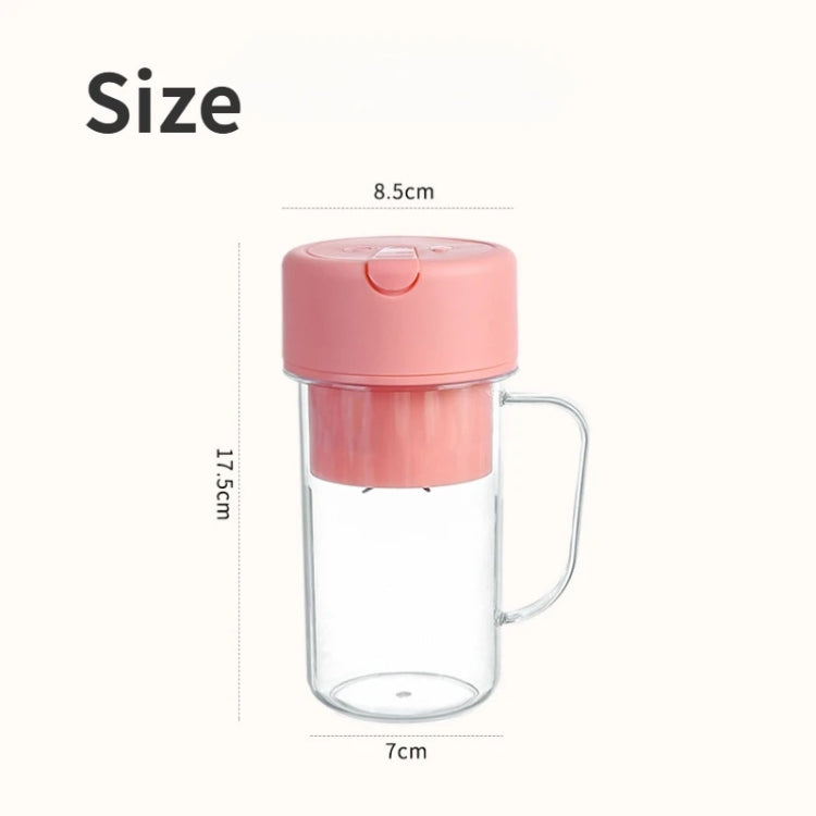 420ml 6 Blades Straw Juice Cup USB Charging Portable Fruit Juicer Smoothie Maker(Pink) - Electric juicers by buy2fix | Online Shopping UK | buy2fix