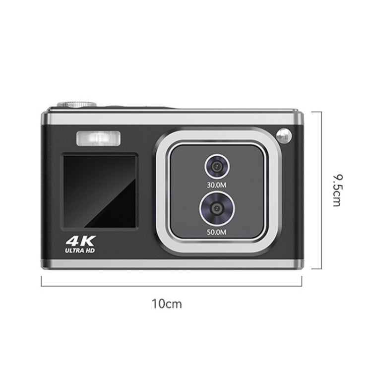 4K HD Optical Dual Lens Digital Camera 50MP Dual Screen Selfie Camera, No Memory(White) - Video Cameras by buy2fix | Online Shopping UK | buy2fix