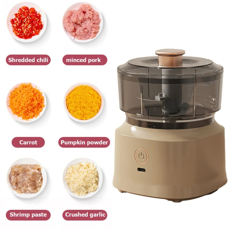 JRQ-01 Home Wireless Electric Meat Grinder Kitchen Garlic Pounder, Size: Electroplated Double-click(Coffee) - Stirrer & Squeezer by buy2fix | Online Shopping UK | buy2fix