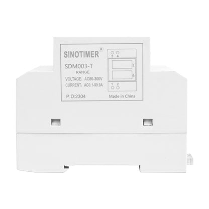 SINOTIMER SDM003-T 3 Digits DIN Rail Single-Phase AC Household Dual Display Voltage And Current Meter - Current & Voltage Tester by SINOTIMER | Online Shopping UK | buy2fix