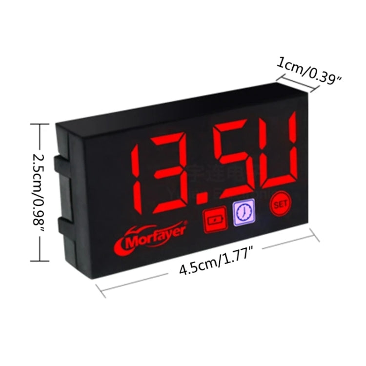 Compact LED Digital Display Time Voltmeter, Specification: 2 in 1 Temperature Blue - Electrical Instruments by buy2fix | Online Shopping UK | buy2fix