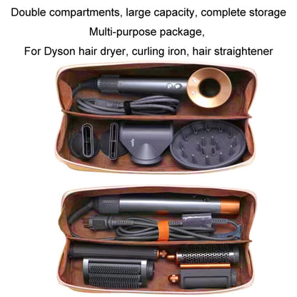 For Dyson Hair Dryer Curling Wand Portable Storage Bag, Color: Brown+Gold Zipper - Dyson Accessories by buy2fix | Online Shopping UK | buy2fix
