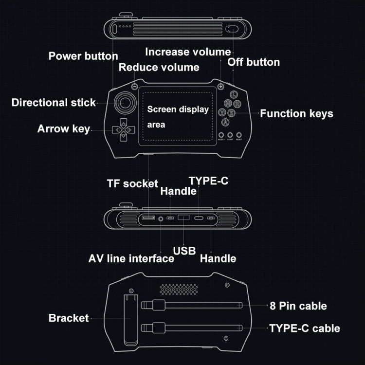 DY14 3.5-Inch Color Screen Retro Handheld Game Console With Power Bank Function, Model: Black Double - Pocket Console by buy2fix | Online Shopping UK | buy2fix