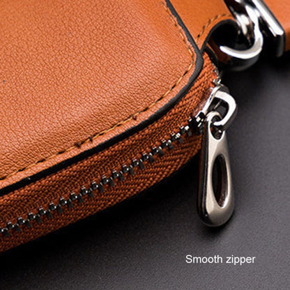 Leather Men Multifunctional Car Key Bag Large Capacity Universal Waist Hanging Key Storage Bag(Brown) - Car Key Cases by buy2fix | Online Shopping UK | buy2fix