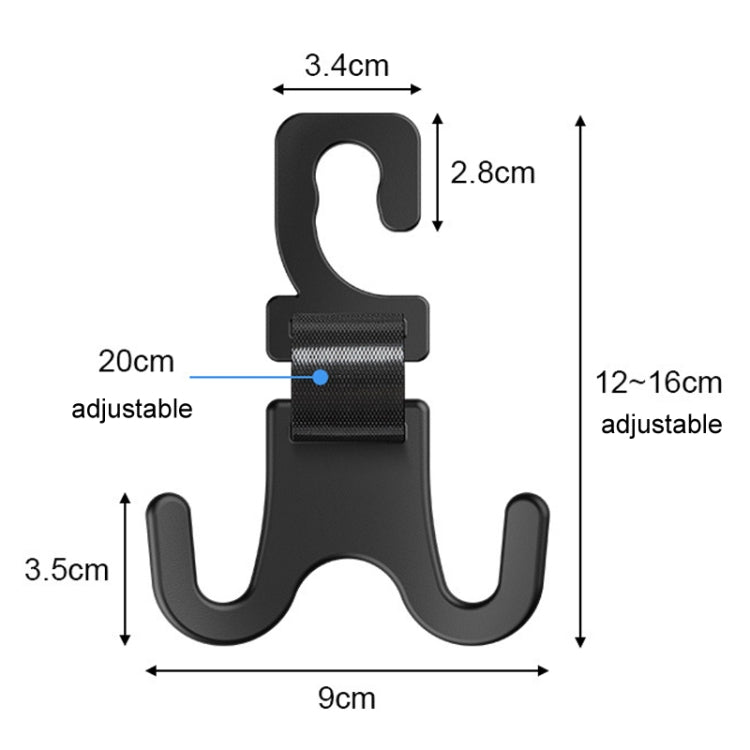 Car Electrical Bike Dual Hooks Stroller Portable Multi-Purpose Pole Hangers(Black) - Auto Fastener & Clips by buy2fix | Online Shopping UK | buy2fix
