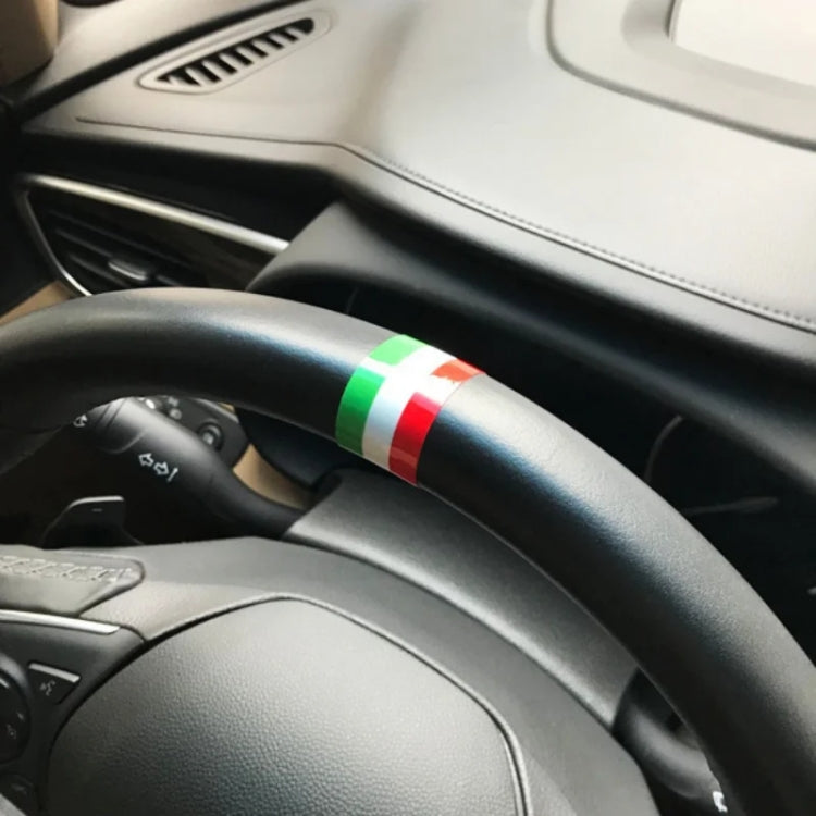 2pcs Steering Wheel Three-color Label Car Modification Film, Pattern: France Flag - Decorative Sticker by buy2fix | Online Shopping UK | buy2fix