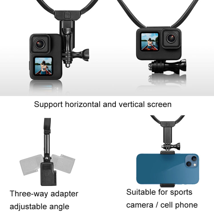 TELESIN Sports Camera Neck Mount First View Vlog Collar Cell Phone Holder(Bracket) - Holder by TELESIN | Online Shopping UK | buy2fix