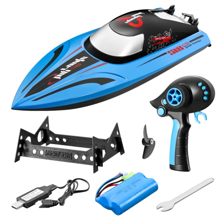 812 High-Speed RC Boat Large Horsepower Speedboat Long Endurance Waterproof Boys Water Toy Single Battery(Blue) - RC Boats by buy2fix | Online Shopping UK | buy2fix