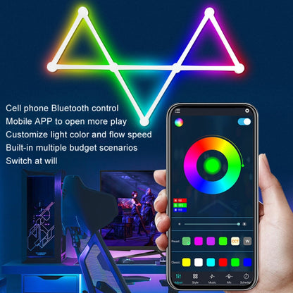 JSK-P22 5V Bluetooth RGB Stitching Light E-Sports Atmosphere Decorative Lamp, Style: 9 Sections+USB To DC Line(White) - Novelty Lighting by buy2fix | Online Shopping UK | buy2fix