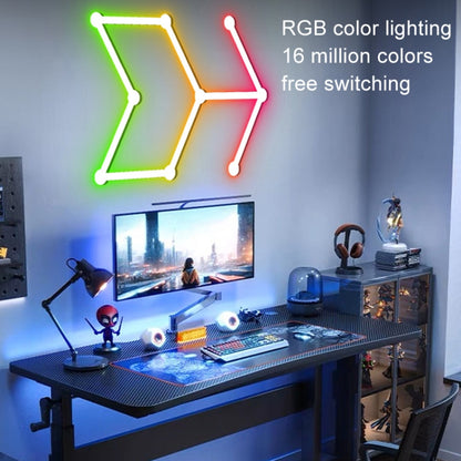 JSK-P22 5V Bluetooth RGB Stitching Light E-Sports Atmosphere Decorative Lamp, Style: 9 Sections+USB To DC Line(Black) - Novelty Lighting by buy2fix | Online Shopping UK | buy2fix
