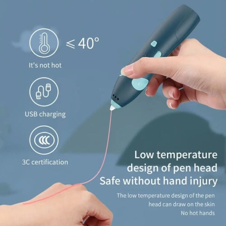 USB Charging Low-Temperature Wireless Graffiti Printing Pen Set Children DIY 3D Painting Pen(Light Blue) - 3D Printer by buy2fix | Online Shopping UK | buy2fix