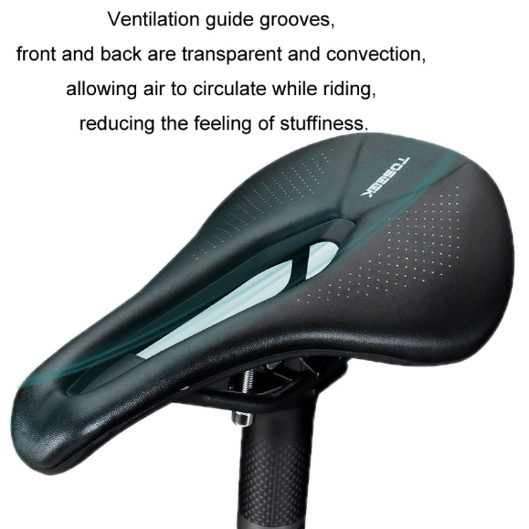 TOSEEK Bicycle Wide Seat Cushion Shock Absorption Comfortable Saddle, Color: Green - Bicycle Saddle by TOSEEK | Online Shopping UK | buy2fix