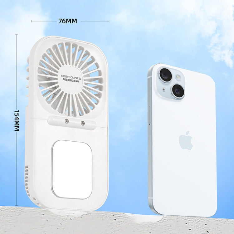 USB Charging Folding Outdoor Handheld Mini Cold Compress Fan Desktop Cooling Fan(White) - Electric Fans by buy2fix | Online Shopping UK | buy2fix