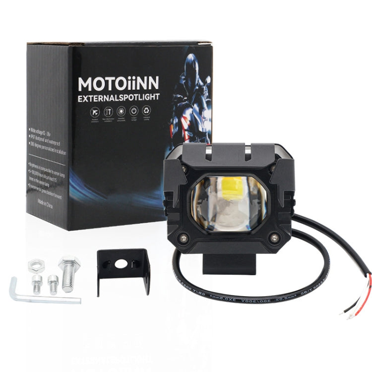 Motorcycle Strong Light With Lens Spotlight Electrical Bike Conversion Spotlight Paving Light(White And Yellow Dual Light) - Headlights by buy2fix | Online Shopping UK | buy2fix