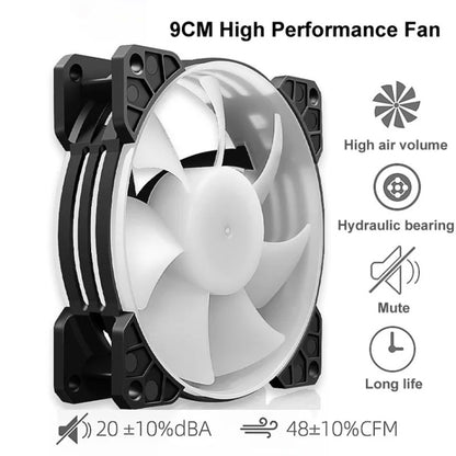 COOLMOON Frost Double Copper Tube CPU Fan Desktop PC Illuminated Silent AMD Air-Cooled Cooler, Style: P22 Magic Moon Edition Double Fan - Fan Cooling by COOLMOON | Online Shopping UK | buy2fix