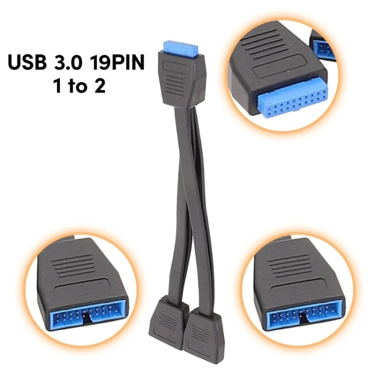 21cm Computer Motherboard 19 Pin USB3.0 One To Two Extension Cable - USB 3.0 by buy2fix | Online Shopping UK | buy2fix