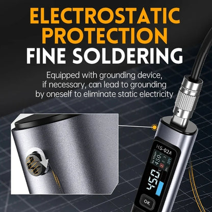 FNIRSI Portable Constant Temperature Soldering Iron Set, Model: HS-02B Upgrade 3 Head+C2C Line+90W US Plug - Soldering Iron Set by FNIRSI | Online Shopping UK | buy2fix