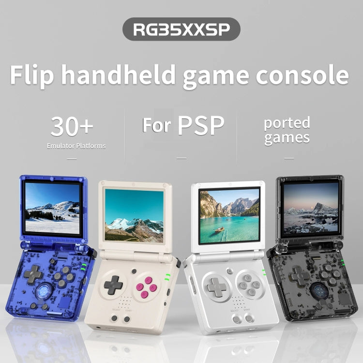 ANBERNIC RG35XXSP 3.5'' IPS Screen Flip Handheld Console Linux System WIFI Retro Video Game Player  64G+128G(Black Transparent) - Pocket Console by ANBERNIC | Online Shopping UK | buy2fix