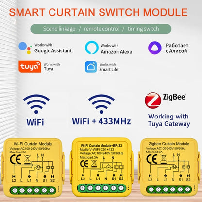 WiFi Graffiti Curtain Switch On / Off Module - Smart Switch by buy2fix | Online Shopping UK | buy2fix