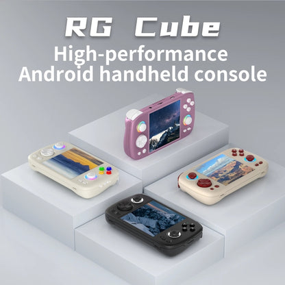 ANBERNIC RG Cube Retro Handheld Game Console With 3.95 Inch Screen T820 CPU Android 13 RGB Light With 256G TF Card(Beige) - Pocket Console by ANBERNIC | Online Shopping UK | buy2fix