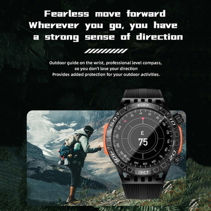 LOKMAT ZEUS6 PRO 1.46-Inch IP68 Waterproof SOS Flashlight Bluetooth Smart Watch(Black) - Smart Watches by LOKMAT | Online Shopping UK | buy2fix