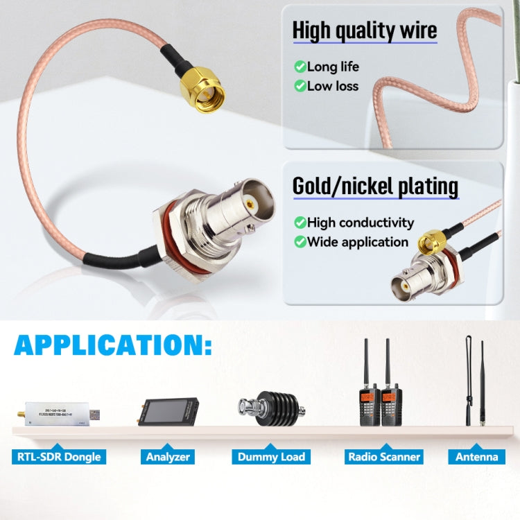 50cm SMA Male To BNC Waterproof Female RG316 Coaxial RF Adapter Cable - Connectors by buy2fix | Online Shopping UK | buy2fix