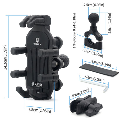 Outdoor Motorcycle Aluminum Alloy Shock-absorbing Mobile Phone Holder(Handlebar Model) - Holder by buy2fix | Online Shopping UK | buy2fix