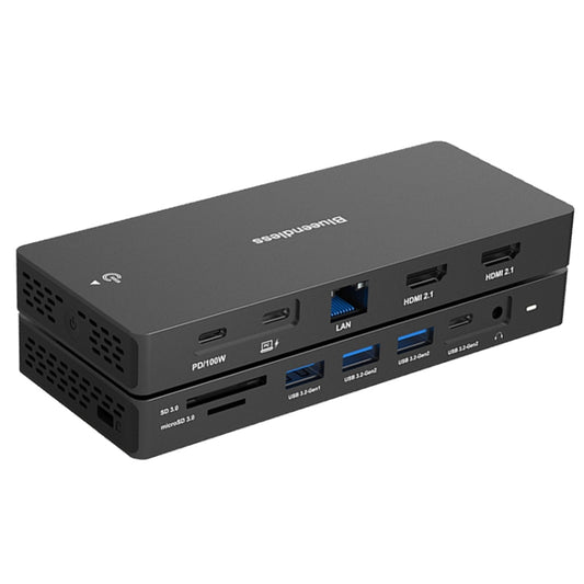 Blueendless 12-In-1 HD Multifunctional Docking Station 10Gbps Splitter With Switch(8K+4K HDMI x 2) - USB HUB by Blueendless | Online Shopping UK | buy2fix