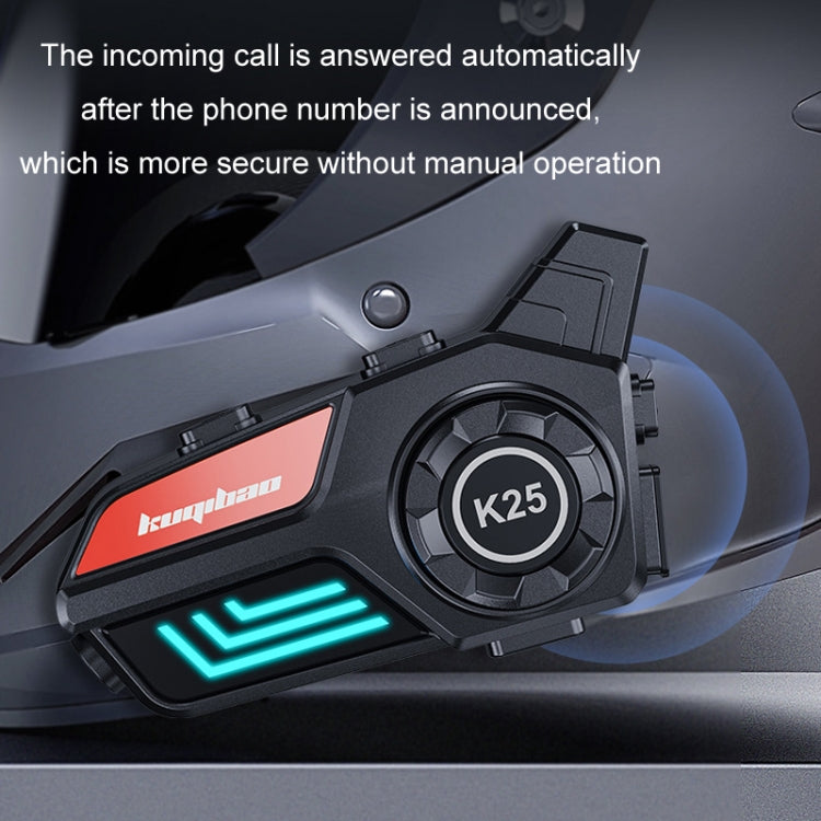 KUQIBAO Motorcycle Helmet Waterproof Bluetooth Headset With Light(Hard Microphone) - Motorcycle Walkie Talkie by KUQIBAO | Online Shopping UK | buy2fix