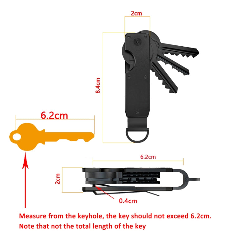 Compact Key Organizer Metal Key Chain Can Hold 2-6 Keys Royal Blue - Key Rings by buy2fix | Online Shopping UK | buy2fix