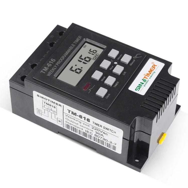 SINOTIMER TM616B-1 110V 30A Weekly Programmable Digital Timer Switch Relay Control - Switch by SINOTIMER | Online Shopping UK | buy2fix