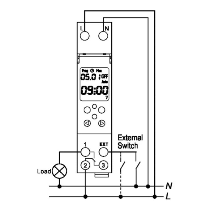 SINOTIMER TM610-2 220V 18mm Width Weekly Programmable Digital Timer Switch - Switch by SINOTIMER | Online Shopping UK | buy2fix