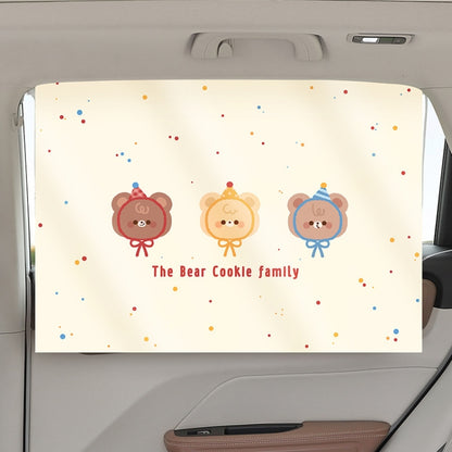 Suction Cup Car Sunshade Children Rear Side Window Insulation Sunscreen Cartoon Car Curtain, Style: Hat Bear - Window Foils & Solar Protection by buy2fix | Online Shopping UK | buy2fix