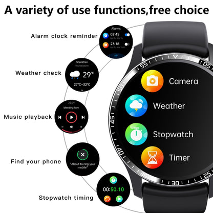 F207 Smart Watch 1.35-Inch Narrow Edge Screen Supports Bluetooth Calls / 24H Health Monitoring / 150+ Sports Modes, Color: Black 3-Beads Steel - Smart Watches by buy2fix | Online Shopping UK | buy2fix