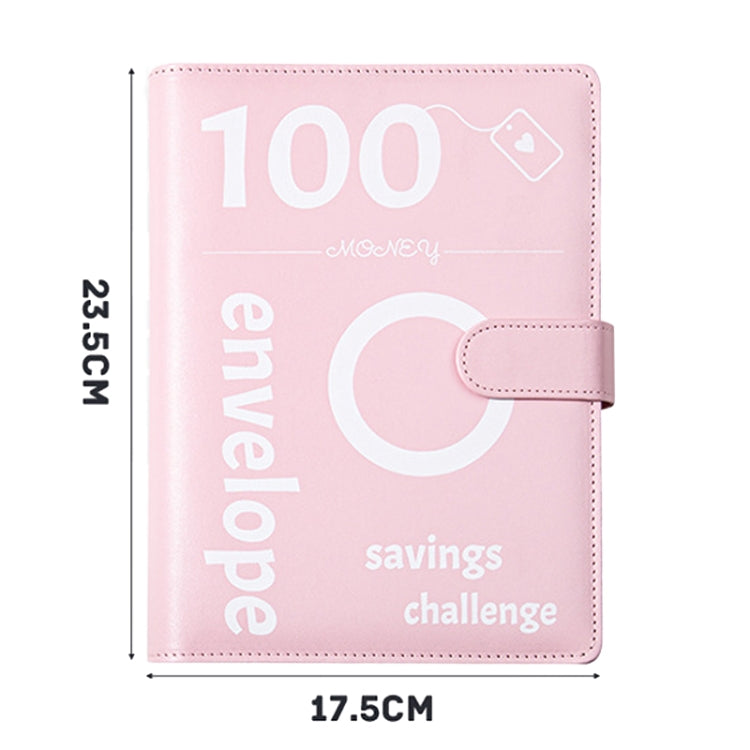 A5 100 Day Savings Challenge Envelope Budget Planner Binder Notebook Handbook, Color: Words Pink - Notebooks by buy2fix | Online Shopping UK | buy2fix