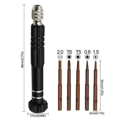 5 In 1 Aluminum Alloy Screwdriver Cell Phone Disassembly And Repair Tools(Black) - Screwdriver Set by buy2fix | Online Shopping UK | buy2fix