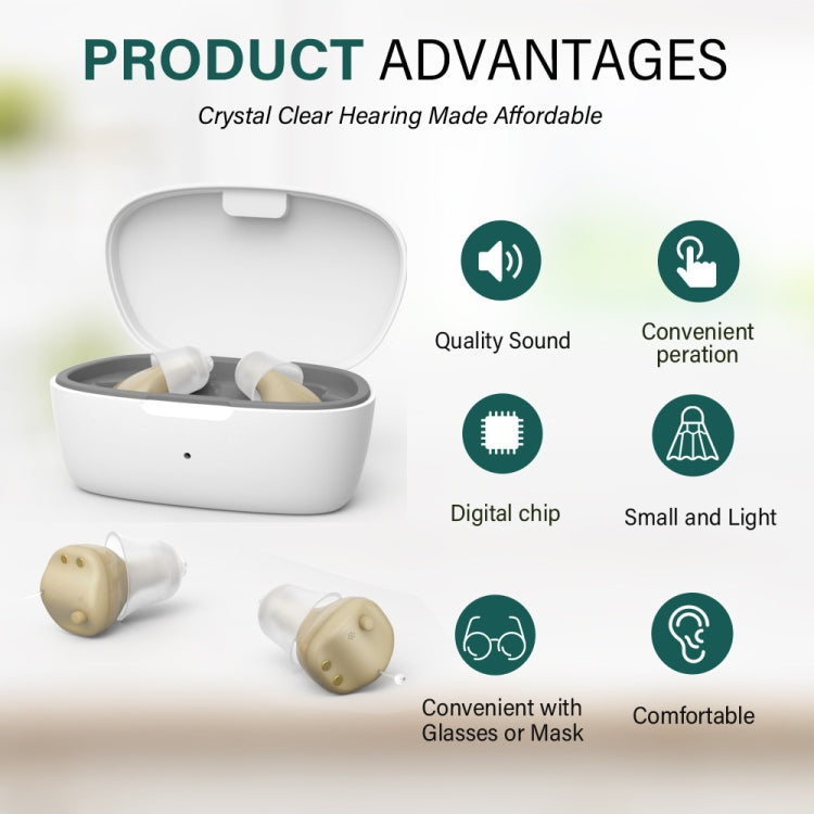 Z-68 In-ear TWS Invisible Hearing Aid Digital Sound Amplifier with Charging Box(Skin Color) - Hearing Aids by buy2fix | Online Shopping UK | buy2fix