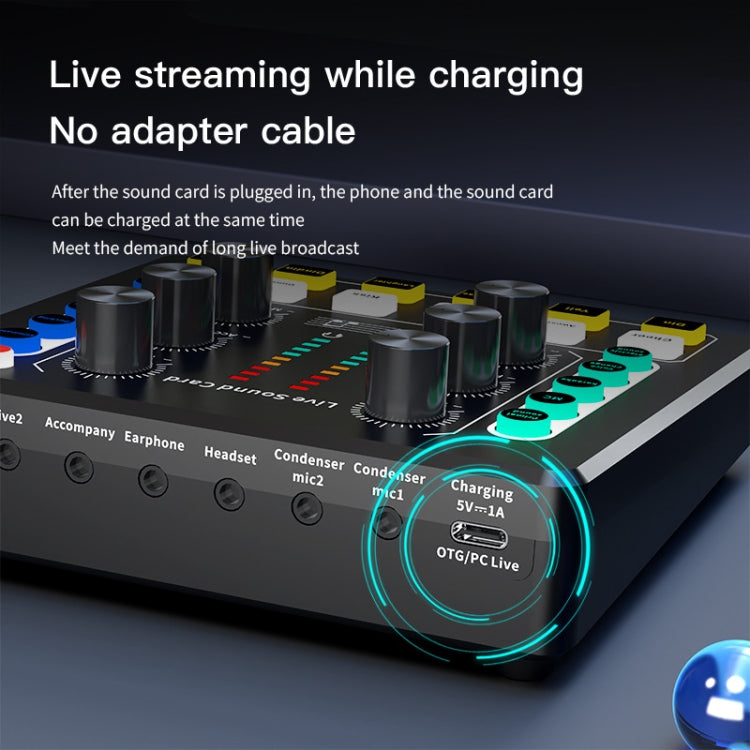 M8 Recording And Singing Live Bluetooth Sound Card Set, Color: Black - Live Sound Effects Processors by buy2fix | Online Shopping UK | buy2fix