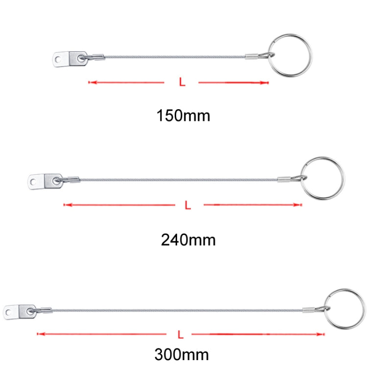 4.5mm 316 Stainless Steel Marine Hardware Spring Safety Stop, Specifications: 240mm Rope - Marine Accessories & Parts by buy2fix | Online Shopping UK | buy2fix