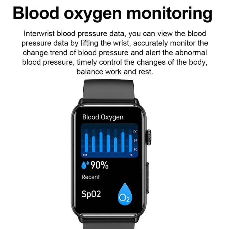 Smart Watch Ring ECG Temperature Heart Rate Blood Pressure Health Bluetooth Talking Watch, Color: Red Silicone - Smart Wristbands by buy2fix | Online Shopping UK | buy2fix