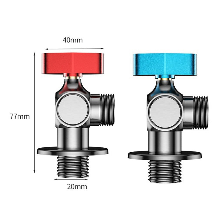 Copper High Flow 4-point Ball Valve Hot Cold Water Gas Water Heater Full Open Triangle Valve, Color: Electroplated Blue Label Cold Water - Water Heaters & Accessories by buy2fix | Online Shopping UK | buy2fix