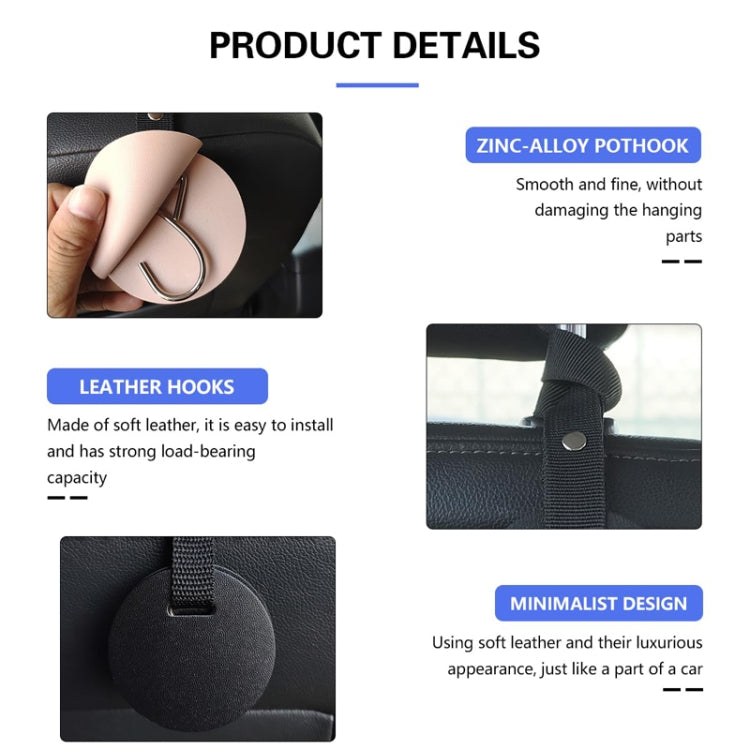 2pcs Concealed Car Seatback Leather Storage Hooks(Black) - Auto Fastener & Clips by buy2fix | Online Shopping UK | buy2fix